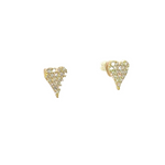 Load image into Gallery viewer, 14K Solid Gold Diamond Heart Studs Earrings. ER416801Y
