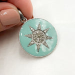 Load image into Gallery viewer, Silver Star Round Enamel Pendant