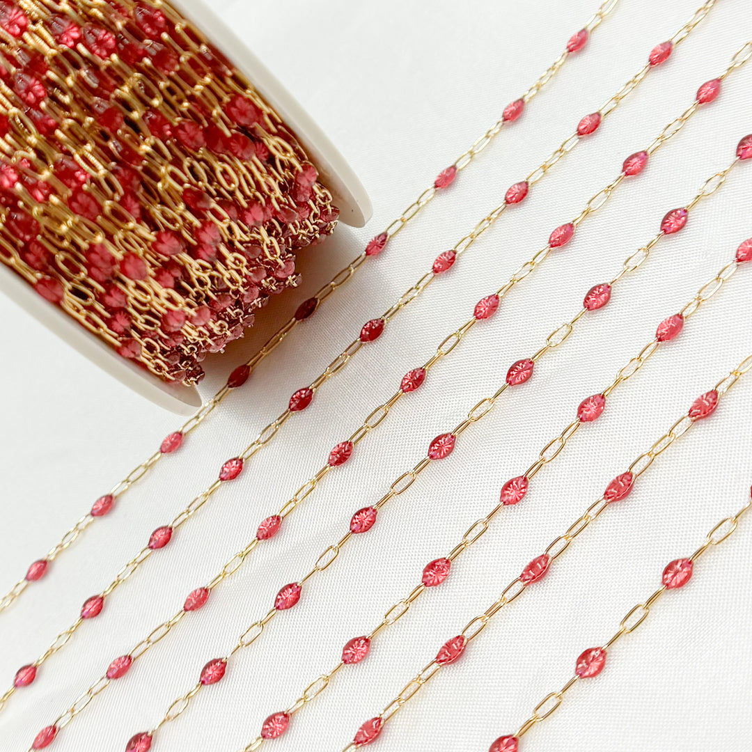Buy now Gold Filled Wine Color Enamel Chain