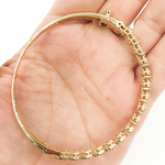 Load image into Gallery viewer, KG90. 14K Solid Gold Diamond Flower Shape Bangle