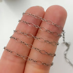Load image into Gallery viewer, Sterling Silver Hammered Long & Short Link Chain