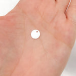 Load image into Gallery viewer, Buy White Sterling Silver Brushed Round Flat Disc Charm with a Single Hole