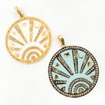 Load image into Gallery viewer, DP565A. Diamond Sterling Silver Round Enamel Pendant