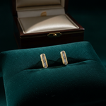 Load image into Gallery viewer, EFE52672. 14k Solid Gold Diamond Baguette Stud Earrings