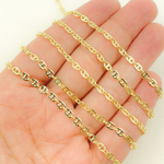 Load image into Gallery viewer, 14K Solid Yellow Gold Flat Marina Link Chain