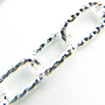 Load image into Gallery viewer, Sterling Silver Diamond Cut Paperclip Chain