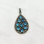 Load image into Gallery viewer, DSP03. Diamond Sterling Silver Tear Drop Shape Pendant with Gemstone