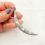 Load image into Gallery viewer, Sterling Silver Moon Pendant with Polki Diamond