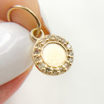 Load image into Gallery viewer, 14K Solid Gold Diamond Circle Charm
