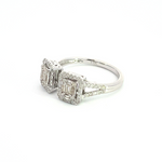 Load image into Gallery viewer, 14K Solid Gold Rectangle Diamond Baguette Ring.