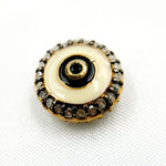 Load image into Gallery viewer, Silver Round Enamel Bead with Gemstone