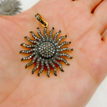 Load image into Gallery viewer, DP350. Diamond & Sterling Silver Sun Pendant