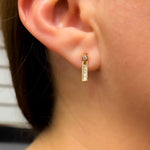 Load image into Gallery viewer, 14K Gold and Diamonds Dangle Bar Earrings