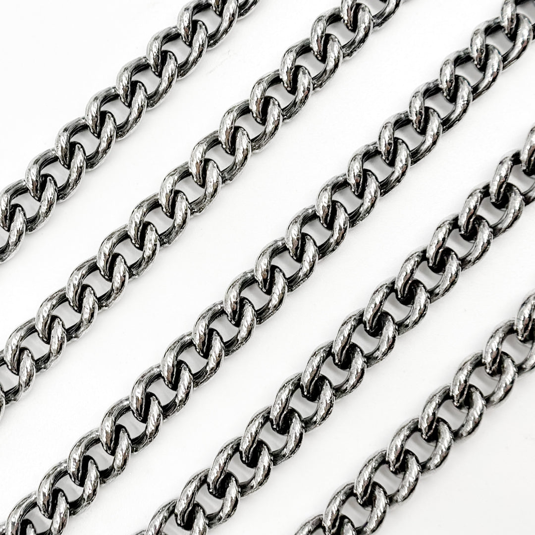 Oxidized Sterling Silver Curb Chain