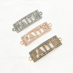 Load image into Gallery viewer, DC593. Diamond & Sterling Silver Rectangle Faith Connector