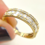 Load image into Gallery viewer, 14K Solid Yellow Gold Diamond Band Ring.