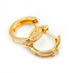 Load image into Gallery viewer, EHF57455. 14K Solid Gold Diamond Hoop Earrings