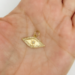 Load image into Gallery viewer, 14K Solid Gold with Diamonds Evil Eye Shape Charm. GDP35