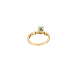 Load image into Gallery viewer, 14k Solid Gold Diamond and Turquoise Chain Ring.