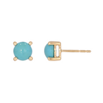 Load image into Gallery viewer, Gold Turquoise Round Stud Earring