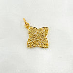 Load image into Gallery viewer, GDP88. 14k Solid Gold Diamond Flower Charm