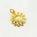 Load image into Gallery viewer, DC407. Diamond Sterling Silver Flower Pendant with Gemstone