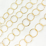 Load image into Gallery viewer, 14K Gold Filled Hammered Round Link Chains