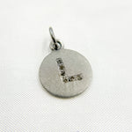 Load image into Gallery viewer, DC070. Diamond Sterling Silver Letter "L" Round Charm