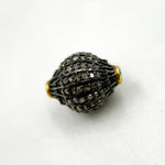 Load image into Gallery viewer, DC573. Two-Tone Sterling Silver Pave Diamond Round Bead