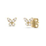 Load image into Gallery viewer, ER421140. 14K Solid Gold Diamond Butterfly Studs
