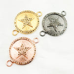 Load image into Gallery viewer, DC549. Diamond Sterling Silver Round Star Connector