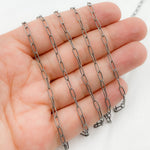 Load image into Gallery viewer, 2505LOX. Oxidized Sterling Silver Hammered Paperclip Chain