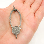 Load image into Gallery viewer, Diamond Sterling Silver Long Oval Trigger Clasp