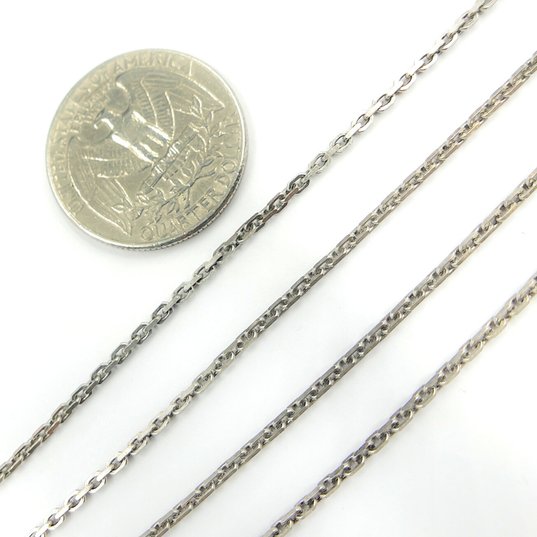 Z38OX. Oxidized Sterling Silver Thick Box Link Chain
