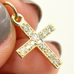 Load image into Gallery viewer, Shop Now Gold Cross Charm in Diamond, Ruby, Blue Sapphire and Emerald