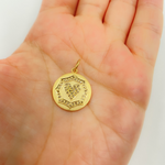 Load image into Gallery viewer, 14K Solid Gold Circle Pendant with Diamonds. GDP82