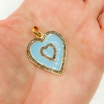 Load image into Gallery viewer, Diamond Sterling Silver Heart Enamel Pendant