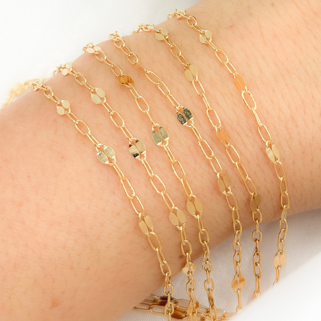 14k Gold Filled Marina and Cable Link Chain
