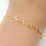 Load image into Gallery viewer, 040G2SLMSIT2Bracelet. 14K Solid Yellow Gold Wheat Bracelet