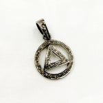 Load image into Gallery viewer, DP230. Diamond Sterling Silver Round Triangle Pendant