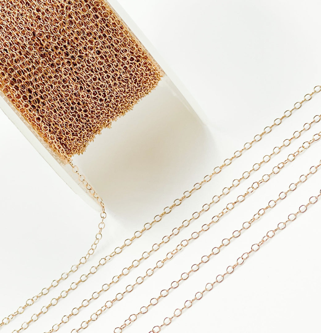Rose Gold Filled Flat Cable Chain. 1020RGF