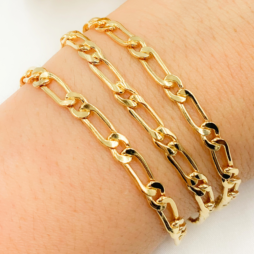 5011CHRGF. 14k Gold Filled Flat Oval & Round Link Curb Chain