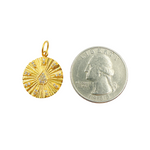 Load image into Gallery viewer, 14K Solid Gold with Diamonds Circle Charm. GDP212
