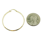Load image into Gallery viewer, GER73. 14K Gold Diamond Cut Hollow Hoop Earrings