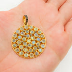 Load image into Gallery viewer, DSP075. Diamond Sterling Silver Round Pendant with Gemstone