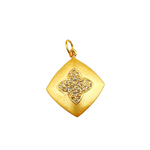 Load image into Gallery viewer, 14K Solid Gold Diamonds Flower Square Charm. GDP188