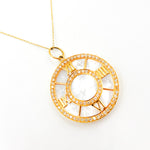 Load image into Gallery viewer, Shop now 14K Solid Gold Roman Time Pendant