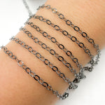 Load image into Gallery viewer, Black Rhodium Sterling Silver Diamond Cut Cable Chains