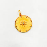 Load image into Gallery viewer, 14K Solid Gold Diamonds Circle Star Charm. GDP185