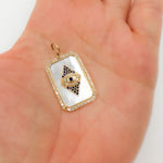 Load image into Gallery viewer, Shop Now Gold Evil Eye Rectangle Pendant